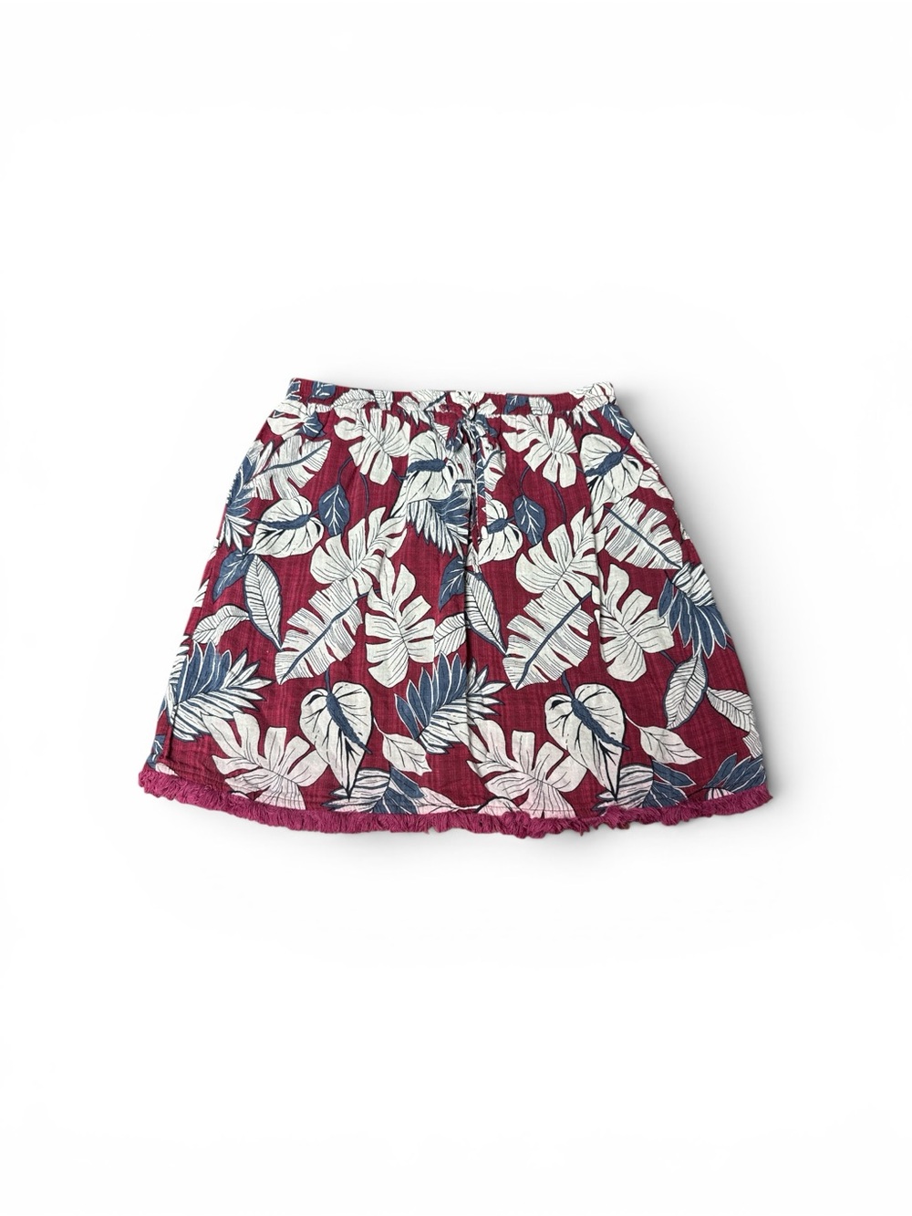 Skies Are Blue Burgundy Floral Mini Skirt